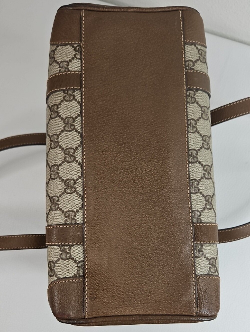 Authentic Gucci Monogram Supreme Classic Satchel Vintage Boston Handbag Purse - Picture 9 of 17